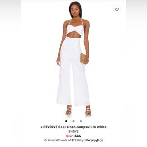 x Revolve Boat Linen Jumpsuit in White